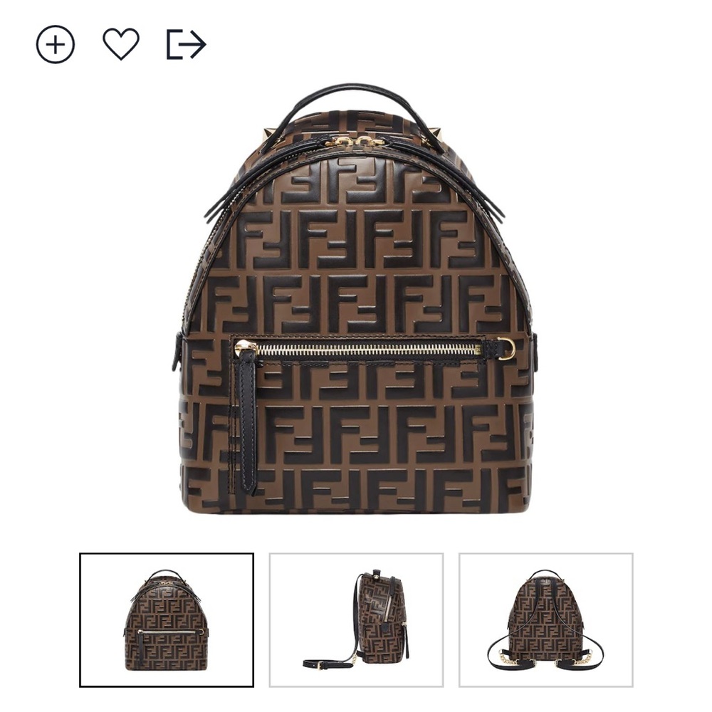 Fendi Mini Backpack Brown Leather FF Logo — New Condition